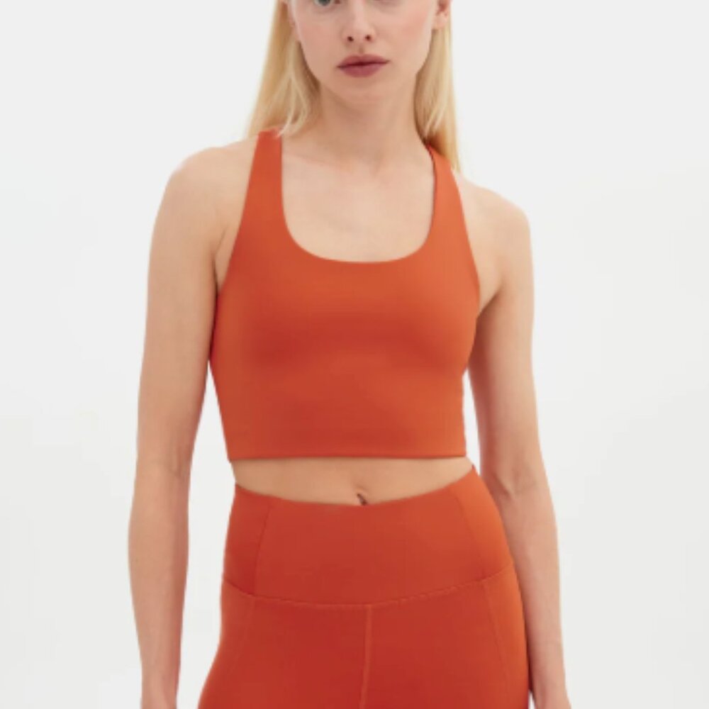 Girlfriend Collective RIB Paloma Racerback Bra in Azalea Size S